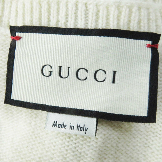 GUCCI one piece 642084 Outer: 100% wool, Part: 98% wool, Part: 1% polyurethane, Part: 1% nylon, Applique: 100% polyester Ivory Women S Used Authentic