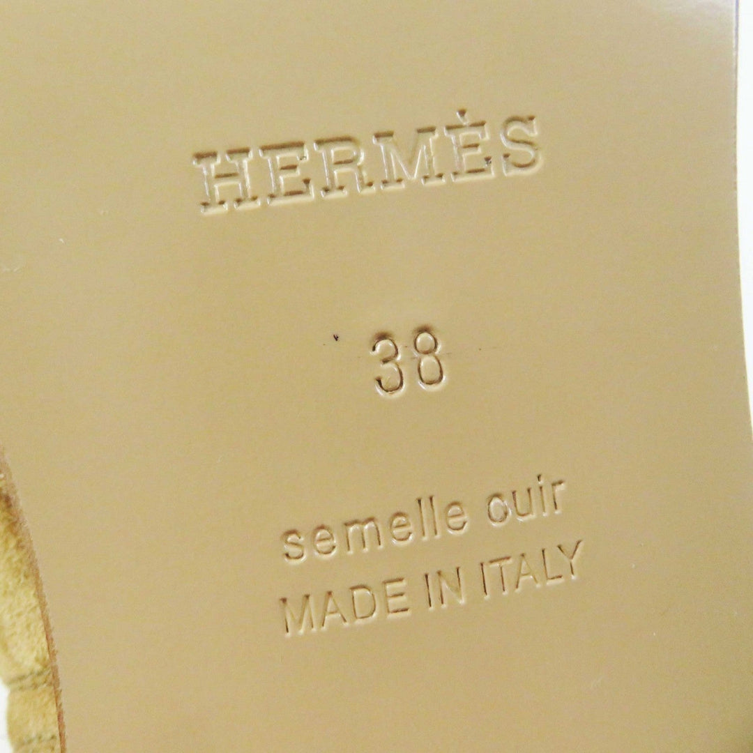 HERMES short boots Provence Brown beige French 50 Women 38 Used Authentic