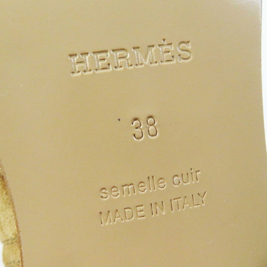 HERMES short boots Provence Brown beige French 50 Women 38 Used Authentic