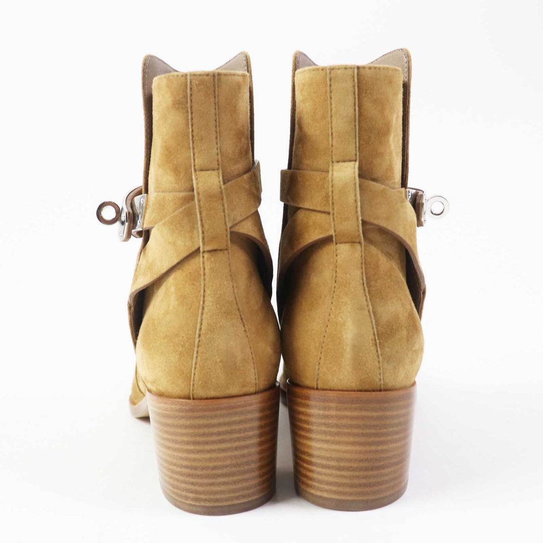 HERMES short boots Provence Brown beige French 50 Women 38 Used Authentic