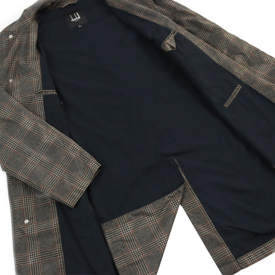 Dunhill Stainless collar coat Outer: 100% nylon, Lining: 50% cupra, Lining: 50% cotton, Sleeve lining: 100% rayon Brown type mens M Used Authentic
