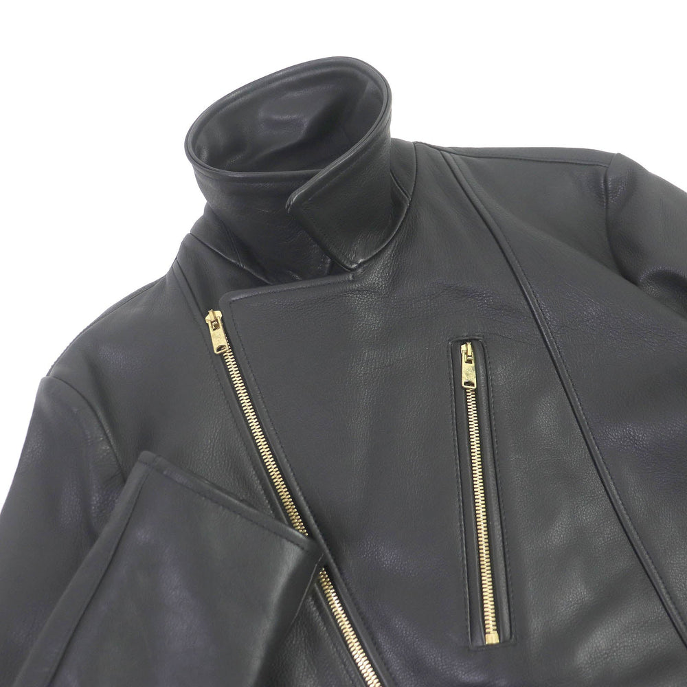 BALENCIAGA leather jacket 260428 Outer: Leather, Lining: 100% Cupra, Filling: 100% Polyurethane black mens 44 Used Authentic