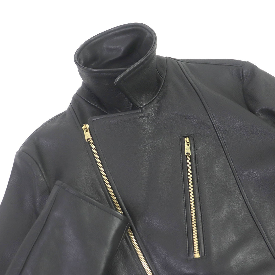 BALENCIAGA leather jacket 260428 Outer: Leather, Lining: 100% Cupra, Filling: 100% Polyurethane black mens 44 Used Authentic