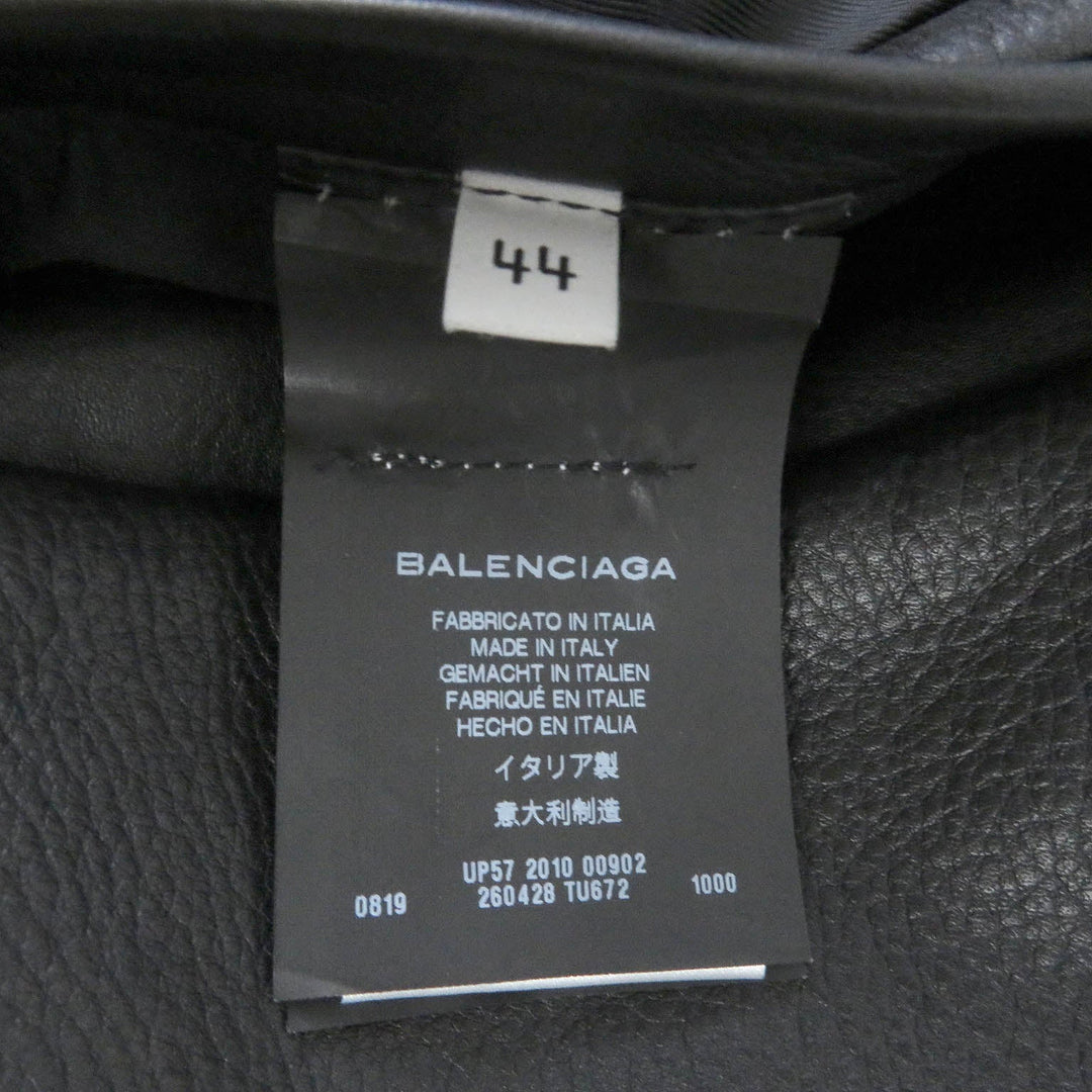 BALENCIAGA leather jacket 260428 Outer: Leather, Lining: 100% Cupra, Filling: 100% Polyurethane black mens 44 Used Authentic