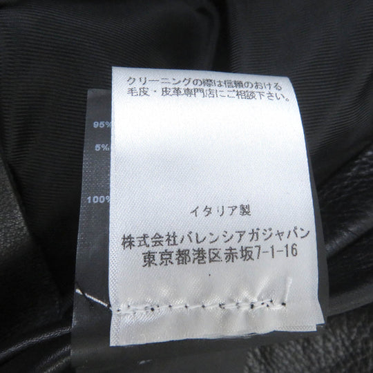 BALENCIAGA leather jacket 260428 Outer: Leather, Lining: 100% Cupra, Filling: 100% Polyurethane black mens 44 Used Authentic