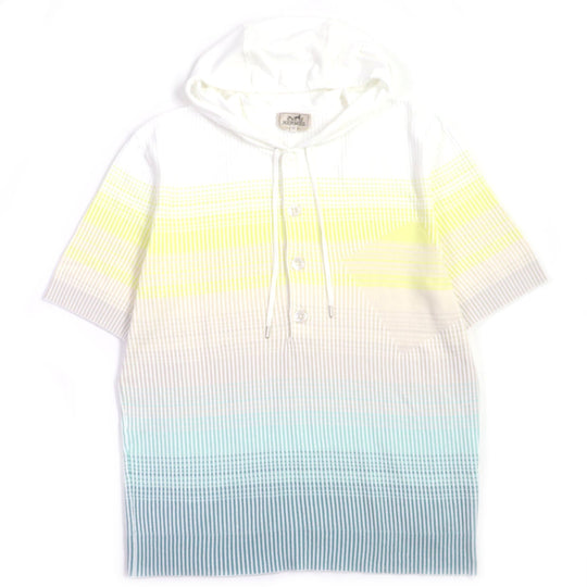 HERMES Hoodie Main: 100% cotton White mulch mens XXL Used Authentic