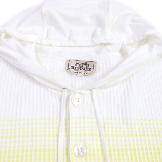 HERMES Hoodie Main: 100% cotton White mulch mens XXL Used Authentic