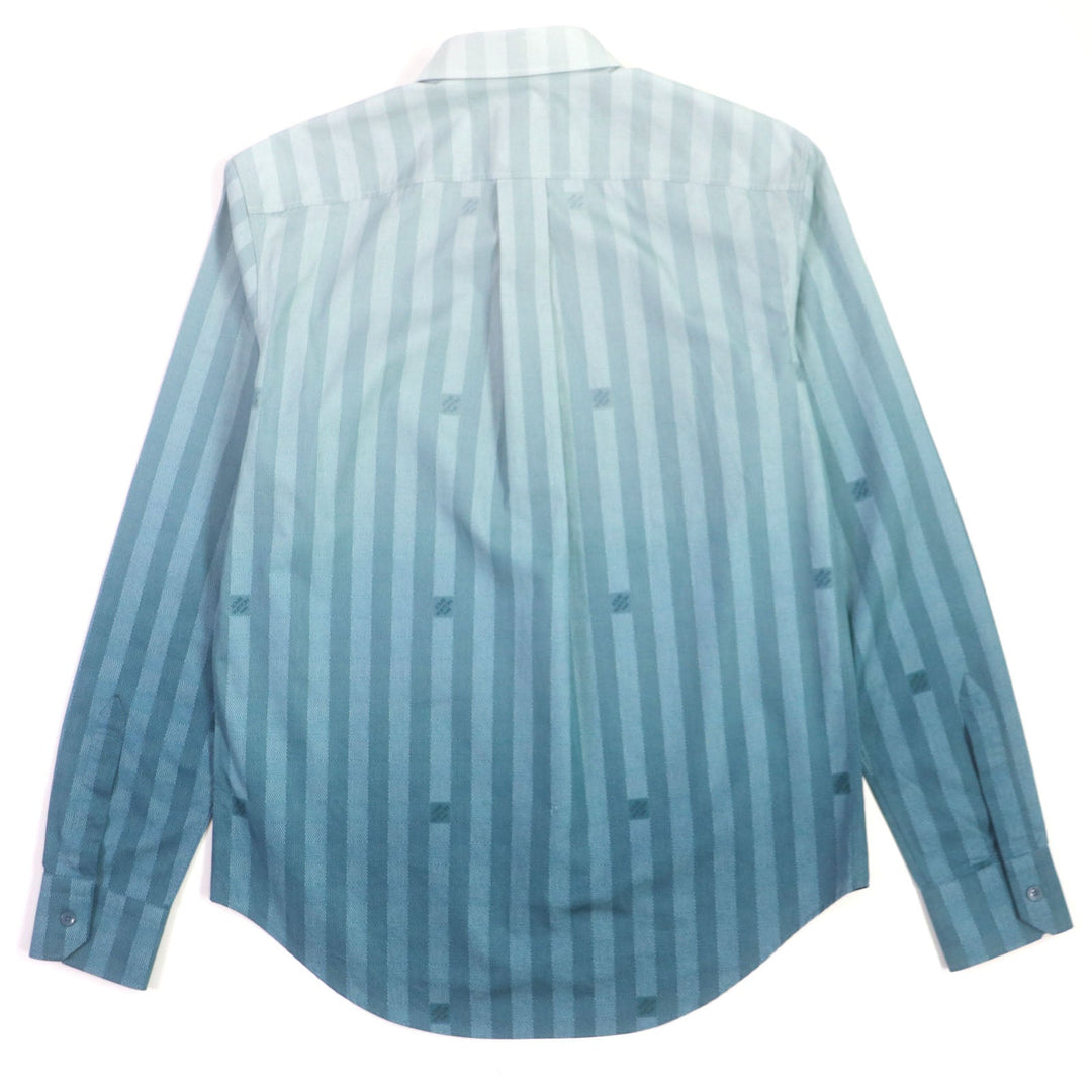 LOUIS VUITTON Long sleeve shirt Main: 100% cotton Green type damier stripe mens M Used Authentic