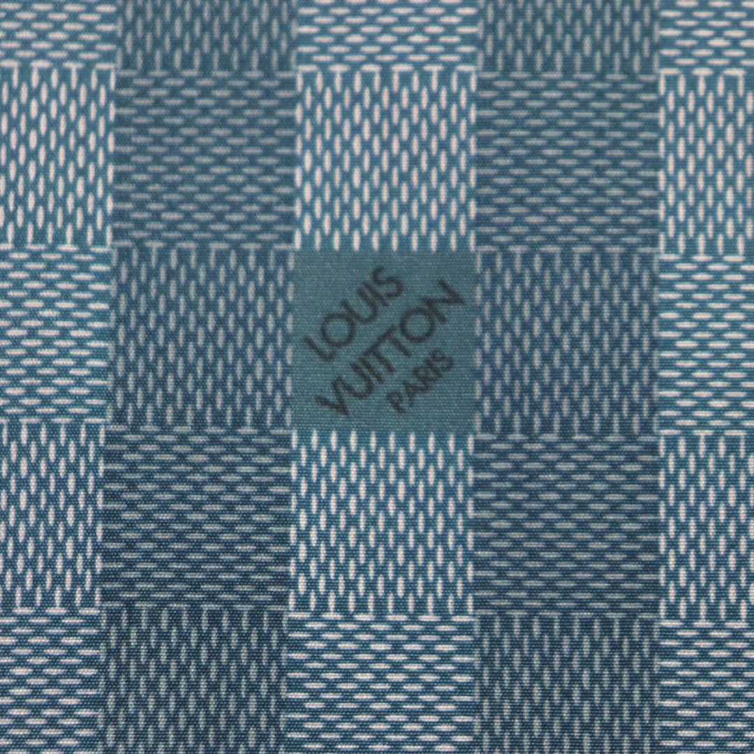 LOUIS VUITTON Long sleeve shirt Main: 100% cotton Green type damier stripe mens M Used Authentic