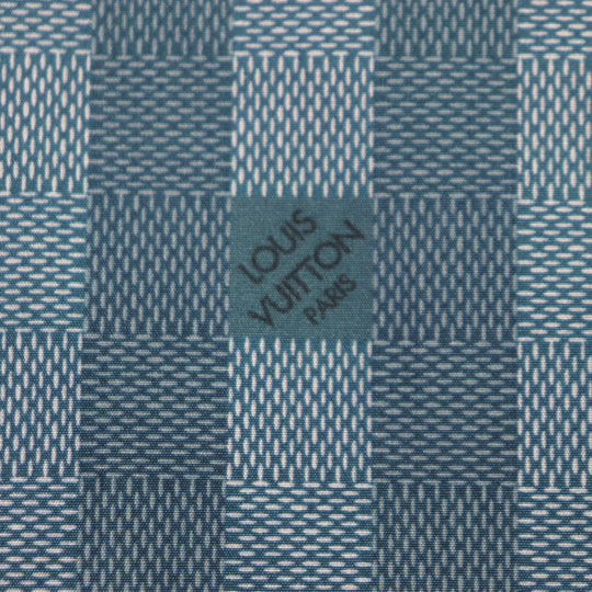 LOUIS VUITTON Long sleeve shirt Main: 100% cotton Green type damier stripe mens M Used Authentic