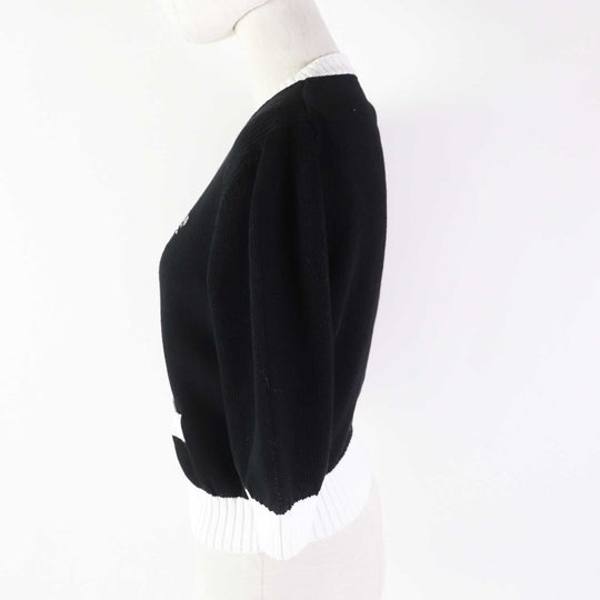 PRADA Short sleeve knit P24I1R Main: 100% cotton Black White Women 38 Used Authentic