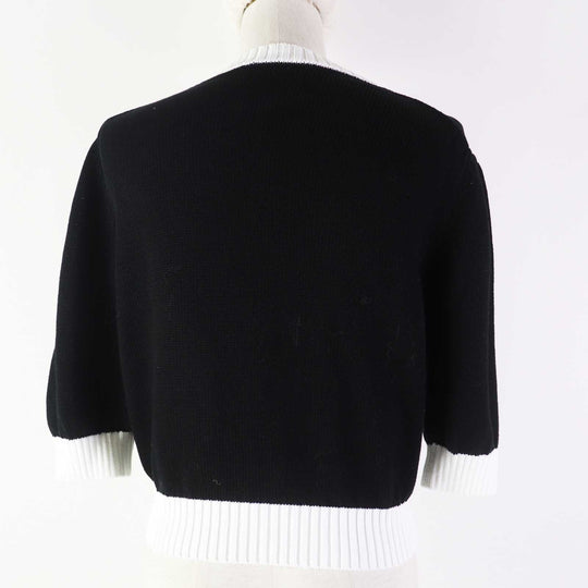 PRADA Short sleeve knit P24I1R Main: 100% cotton Black White Women 38 Used Authentic