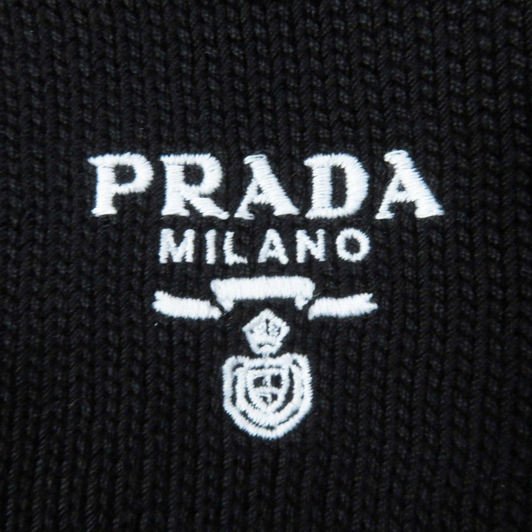 PRADA Short sleeve knit P24I1R Main: 100% cotton Black White Women 38 Used Authentic