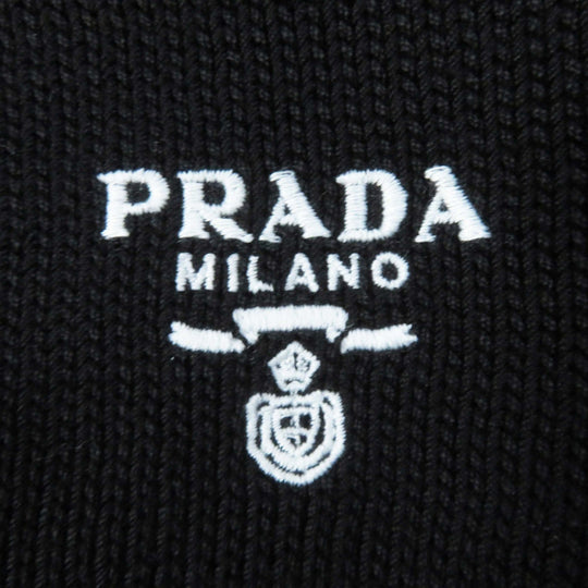 PRADA Short sleeve knit P24I1R Main: 100% cotton Black White Women 38 Used Authentic