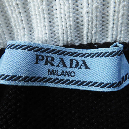 PRADA Short sleeve knit P24I1R Main: 100% cotton Black White Women 38 Used Authentic
