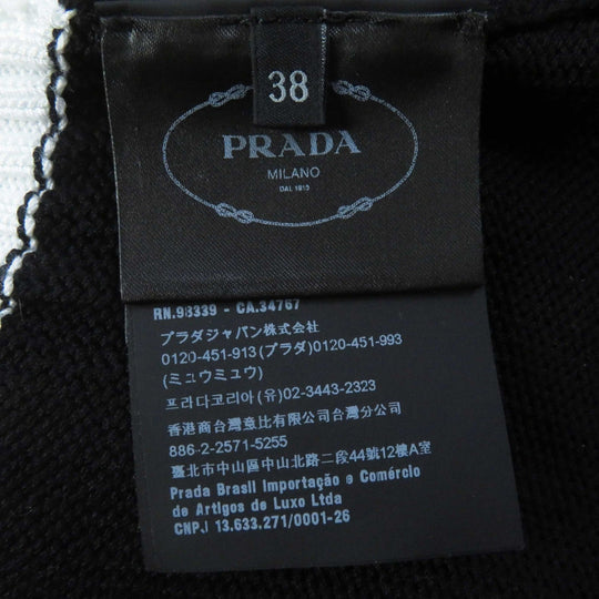 PRADA Short sleeve knit P24I1R Main: 100% cotton Black White Women 38 Used Authentic