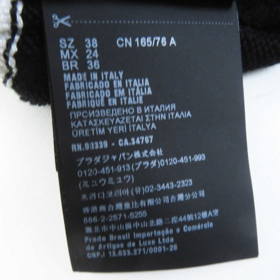 PRADA Short sleeve knit P24I1R Main: 100% cotton Black White Women 38 Used Authentic