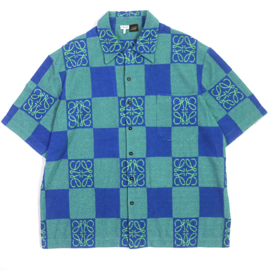 LOEWE Short sleeve shirt H616Y23X20 Main: 78% cotton, Main: 22% polyester Acid green Paula's Ibiza Anagram Terry Cotton Jacquard Short Sleeve mens S Used Authentic