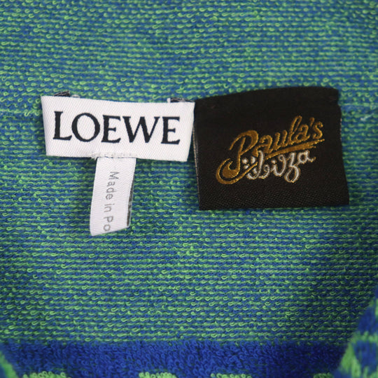 LOEWE Short sleeve shirt H616Y23X20 Main: 78% cotton, Main: 22% polyester Acid green Paula's Ibiza Anagram Terry Cotton Jacquard Short Sleeve mens S Used Authentic