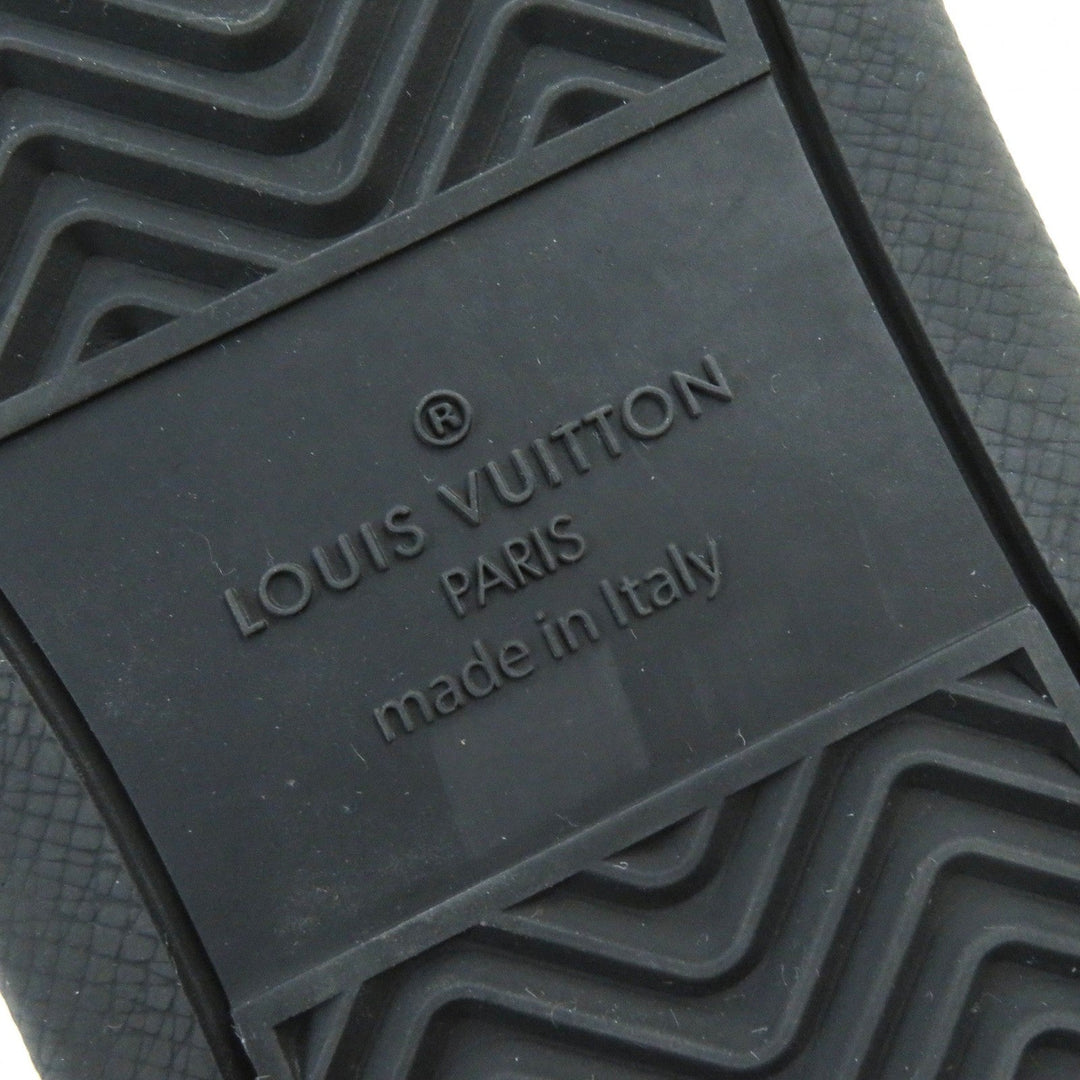LOUIS VUITTON sneakers Main: Leather black Rivoli line mens 7.5 Used Authentic