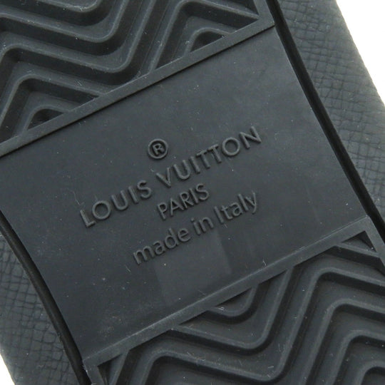 LOUIS VUITTON sneakers Main: Leather black Rivoli line mens 7.5 Used Authentic