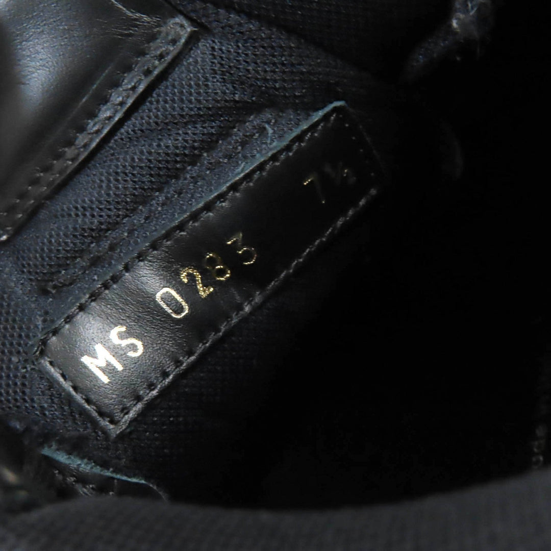 LOUIS VUITTON sneakers Main: Leather black Rivoli line mens 7.5 Used Authentic