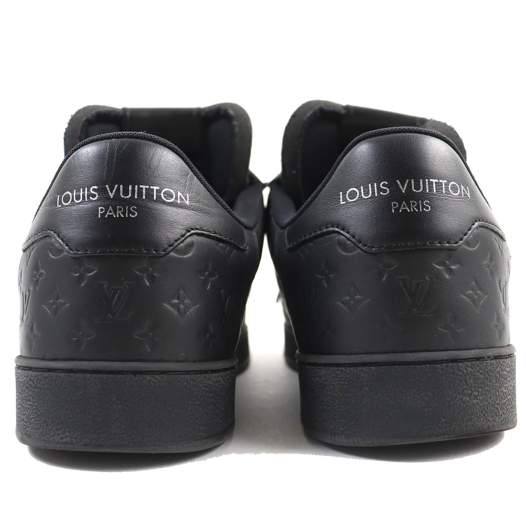 LOUIS VUITTON sneakers Main: Leather black Rivoli line mens 7.5 Used Authentic