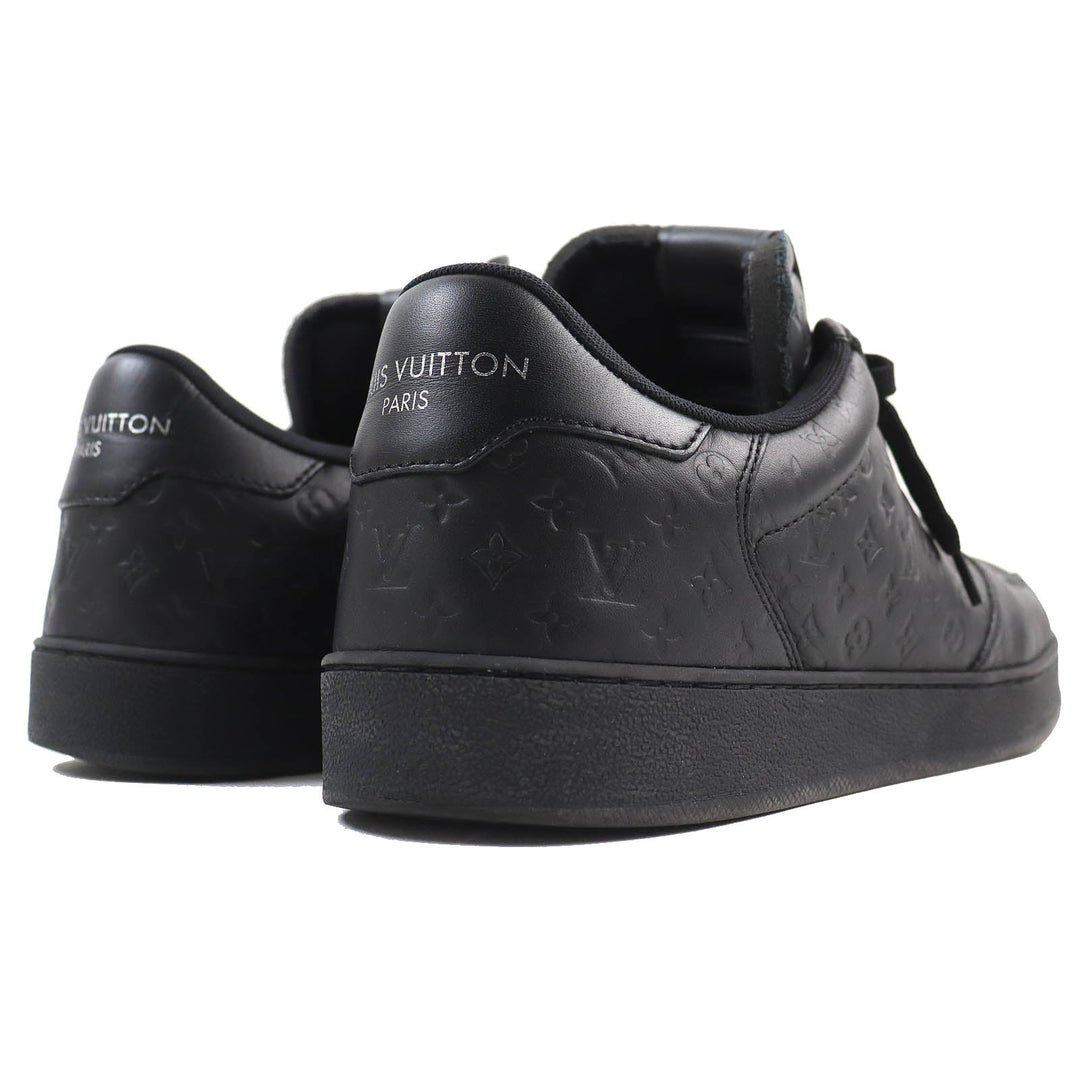LOUIS VUITTON sneakers Main: Leather black Rivoli line mens 7.5 Used Authentic