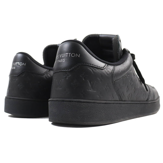 LOUIS VUITTON sneakers Main: Leather black Rivoli line mens 7.5 Used Authentic