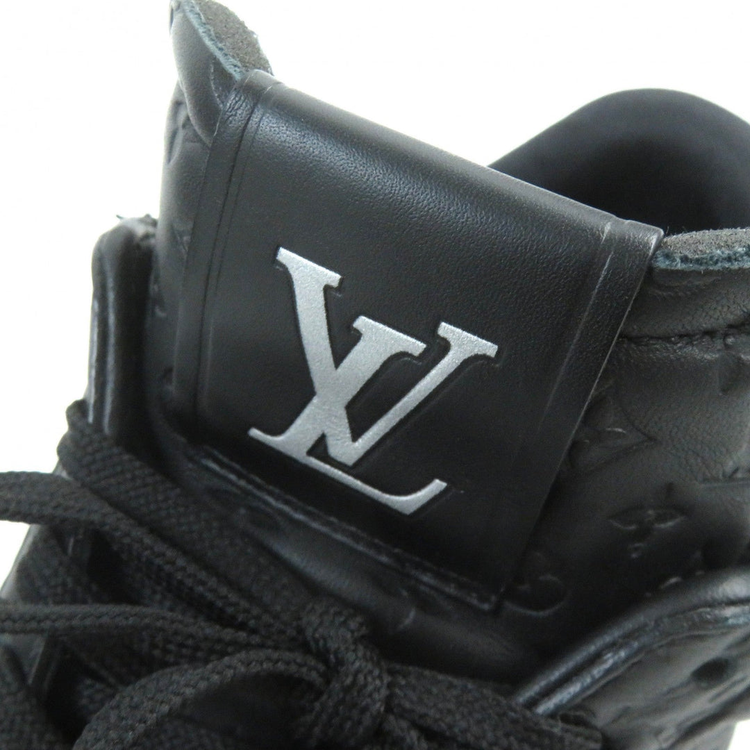 LOUIS VUITTON sneakers Main: Leather black Rivoli line mens 7.5 Used Authentic