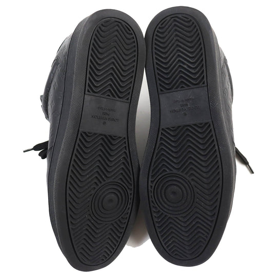 LOUIS VUITTON sneakers Main: Leather black Rivoli line mens 7.5 Used Authentic
