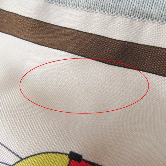 HERMES Cut Main: 100% silk, Part: 90% cotton, Part: 10% cashmere, Accessories: Sheep leather Gray multi ECHEC AU ROI Checkmate Women 34 Used Authentic