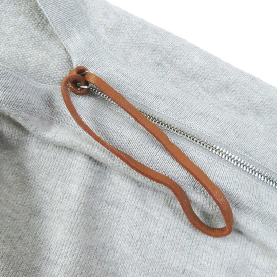 HERMES Cut Main: 100% silk, Part: 90% cotton, Part: 10% cashmere, Accessories: Sheep leather Gray multi ECHEC AU ROI Checkmate Women 34 Used Authentic