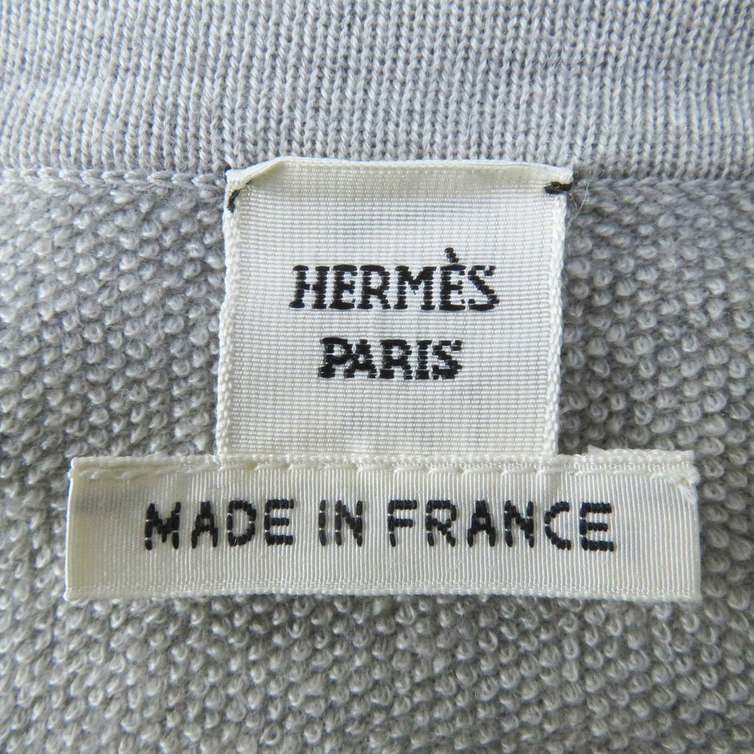 HERMES Cut Main: 100% silk, Part: 90% cotton, Part: 10% cashmere, Accessories: Sheep leather Gray multi ECHEC AU ROI Checkmate Women 34 Used Authentic