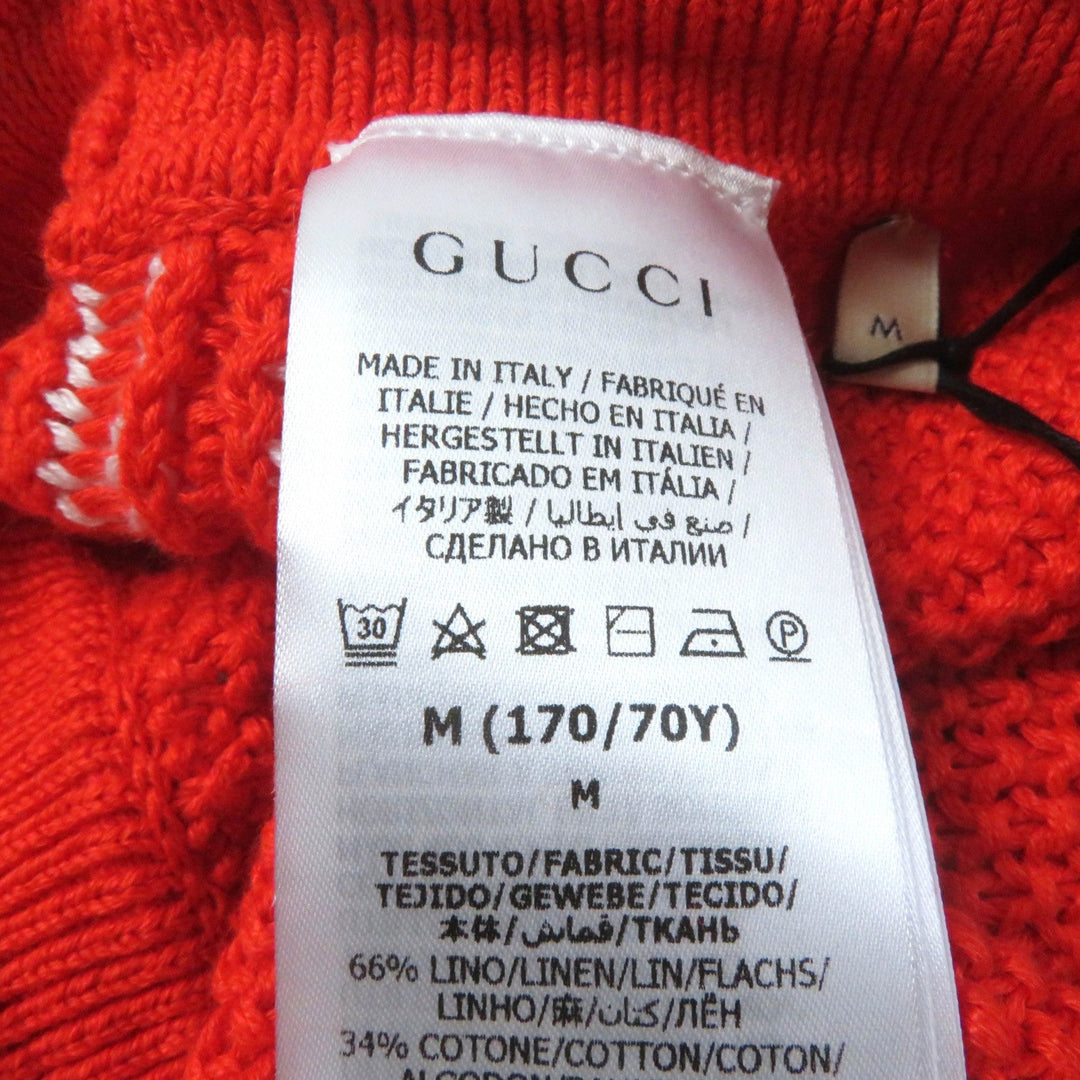 GUCCI Shorts 693835 Main: 66% linen, Main: 34% cotton, Part: 65% linen, Part: 31% cotton, Part: 3% nylon, Part: 1% polyurethane, Part: 100% cotton Orange Women M Used Authentic