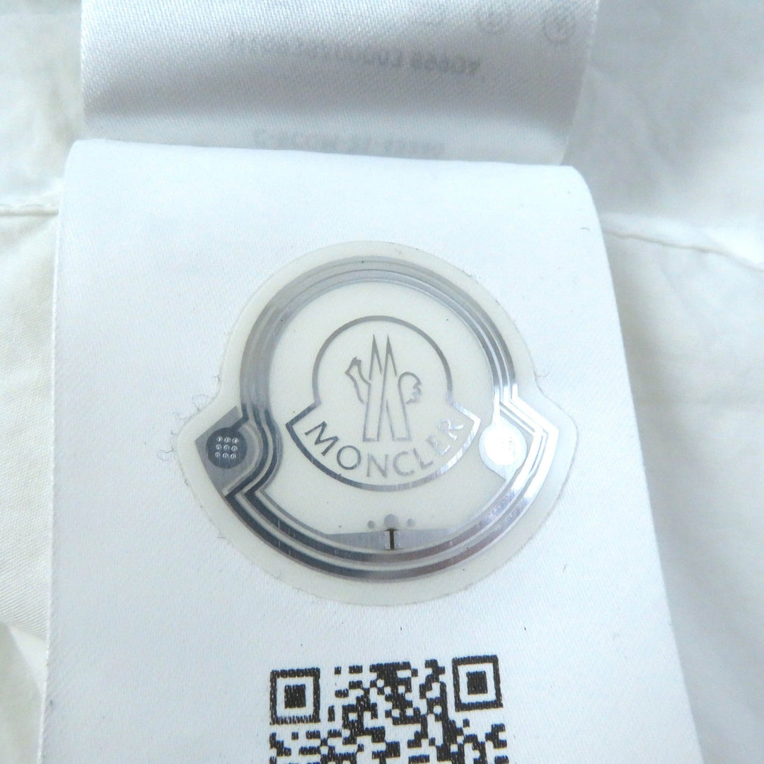 MONCLER Cut Main: 100% cotton, Part: 98% cotton, Part: 1% polyurethane, Part: 1% nylon, Part: 100% cotton White blue Stainless Steel POLO Women M Used Authentic