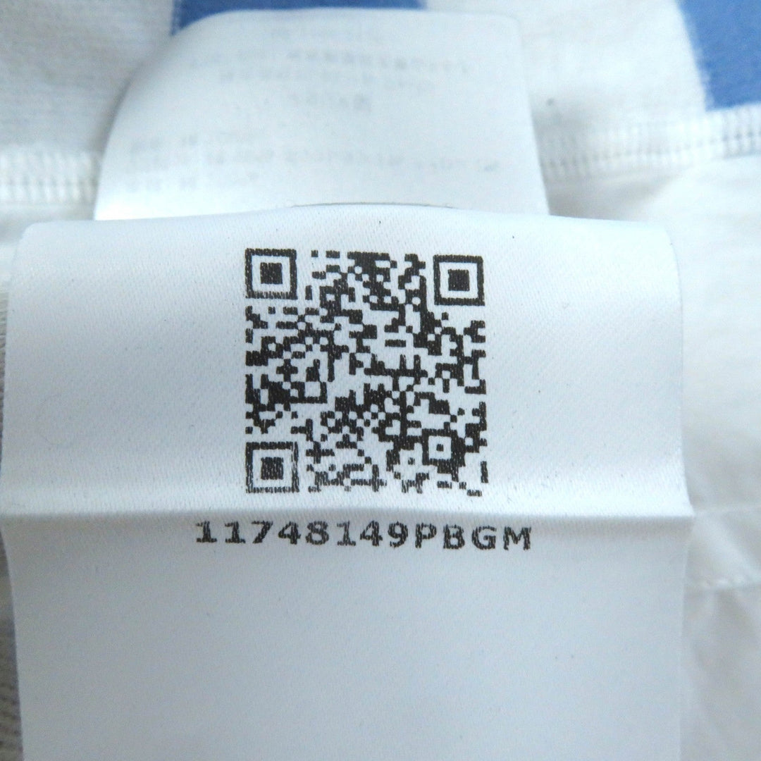 MONCLER Cut Main: 100% cotton, Part: 98% cotton, Part: 1% polyurethane, Part: 1% nylon, Part: 100% cotton White blue Stainless Steel POLO Women M Used Authentic
