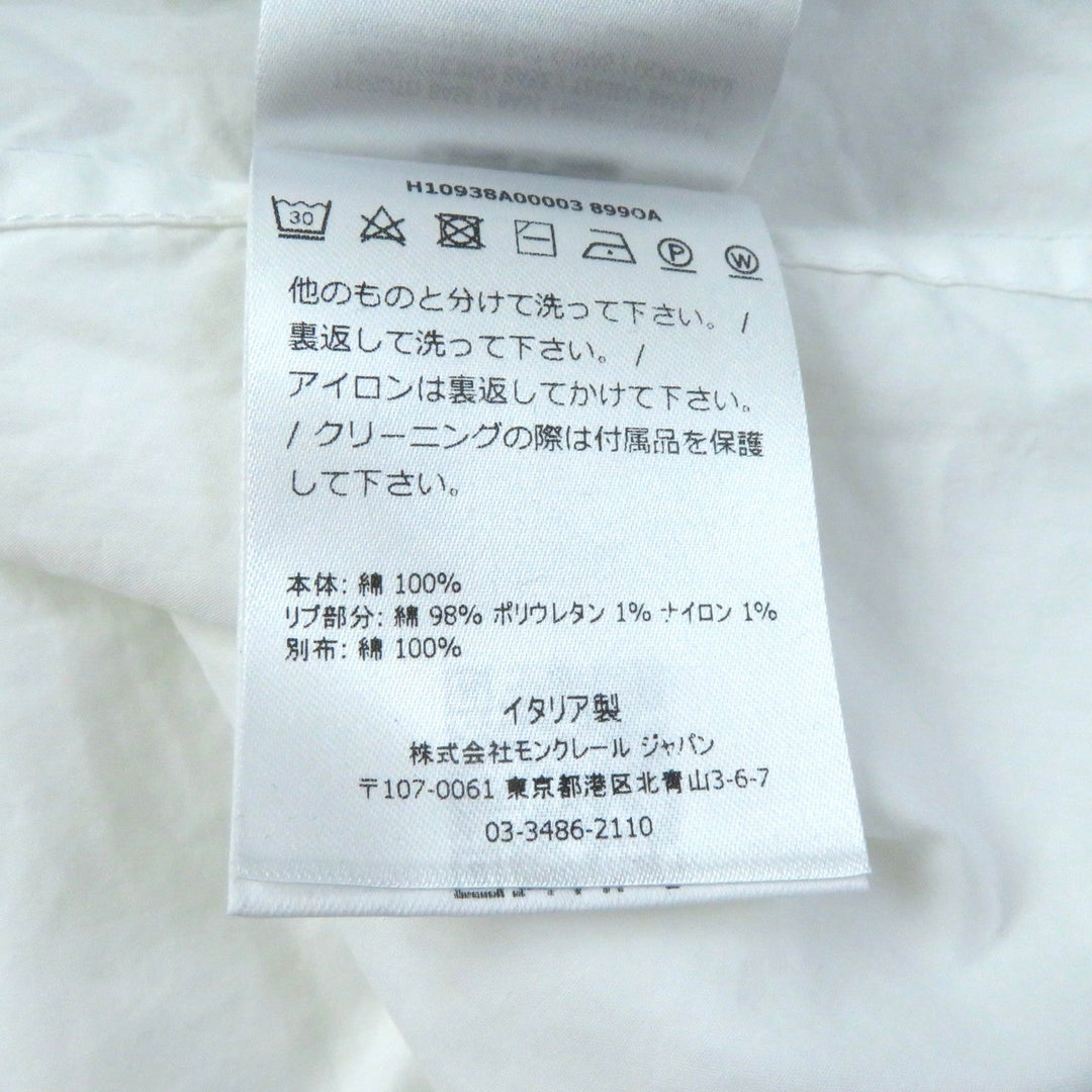 MONCLER Cut Main: 100% cotton, Part: 98% cotton, Part: 1% polyurethane, Part: 1% nylon, Part: 100% cotton White blue Stainless Steel POLO Women M Used Authentic
