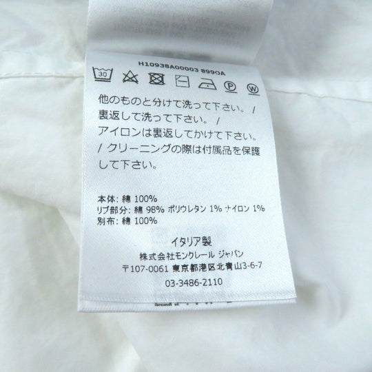 MONCLER Cut Main: 100% cotton, Part: 98% cotton, Part: 1% polyurethane, Part: 1% nylon, Part: 100% cotton White blue Stainless Steel POLO Women M Used Authentic