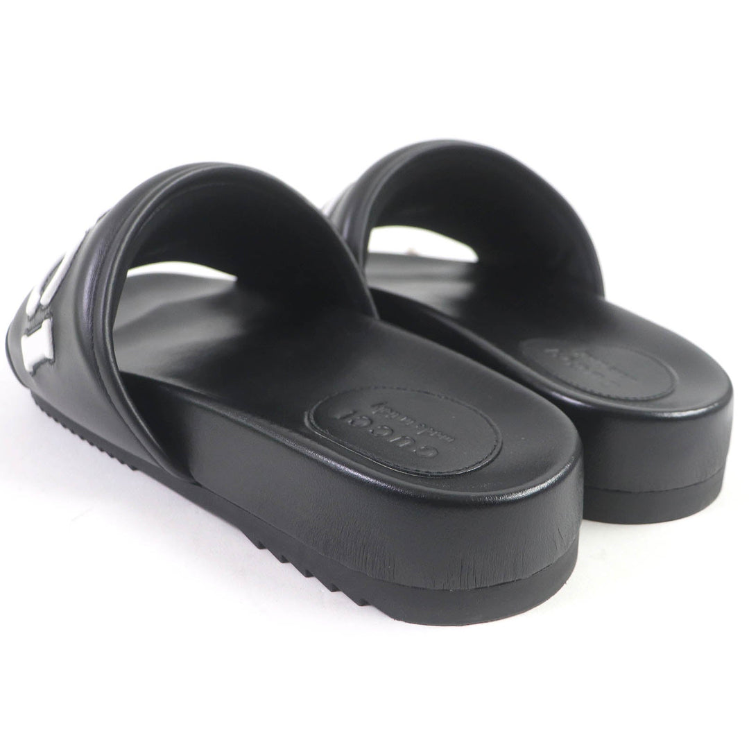 GUCCI Sandals 742009 Main: Leather black mens 10 Used Authentic