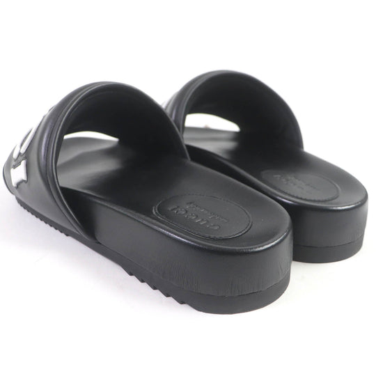 GUCCI Sandals 742009 Main: Leather black mens 10 Used Authentic