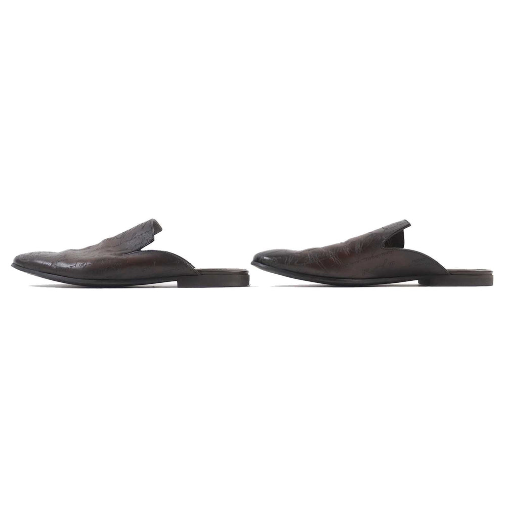 Berluti Sandals Main: Leather Dark brown Cyrus Oman Calligraphy mens 8 Used Authentic