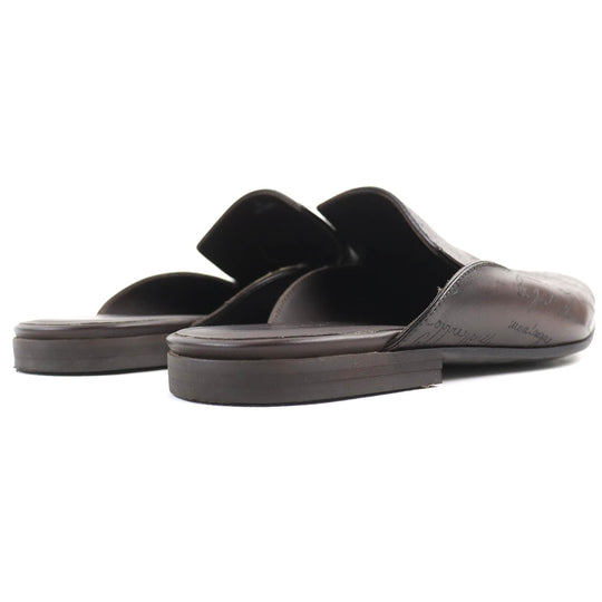 Berluti Sandals Main: Leather Dark brown Cyrus Oman Calligraphy mens 8 Used Authentic