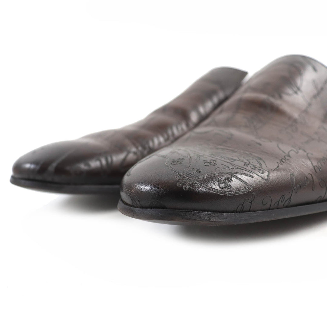 Berluti Sandals Main: Leather Dark brown Cyrus Oman Calligraphy mens 8 Used Authentic