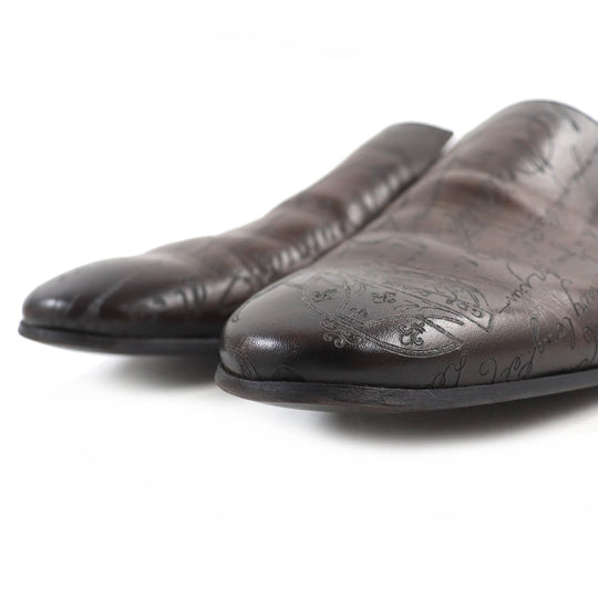 Berluti Sandals Main: Leather Dark brown Cyrus Oman Calligraphy mens 8 Used Authentic