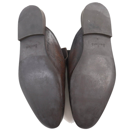 Berluti Sandals Main: Leather Dark brown Cyrus Oman Calligraphy mens 8 Used Authentic