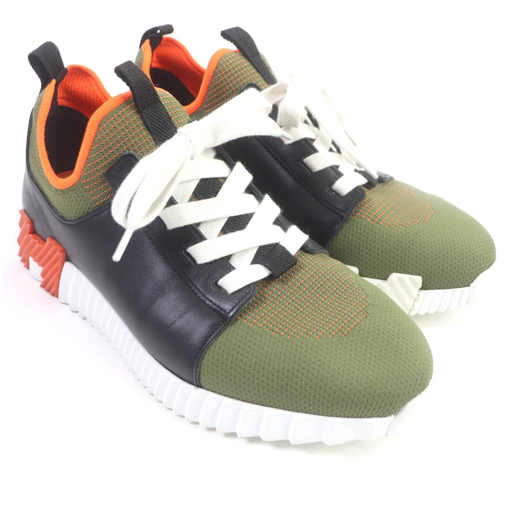 HERMES Low cut sneakers leather Khaki type Depart 41 1/2