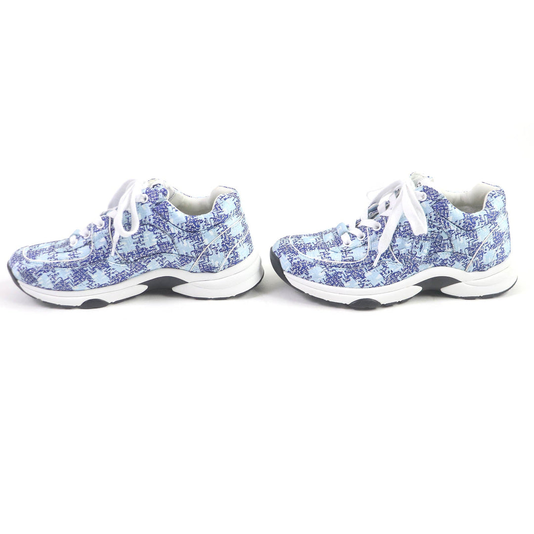 CHANEL Low cut sneakers G45585 fabric blue 36