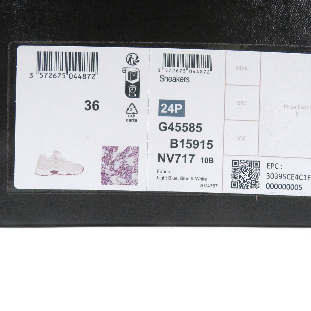 CHANEL Low cut sneakers G45585 fabric blue 36