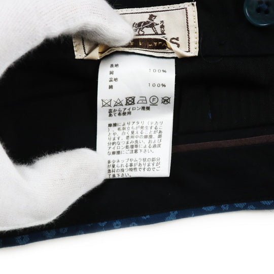 HERMES slacks Outer: 100% cotton, Lining: 100% cotton blue mens 38 Used Authentic